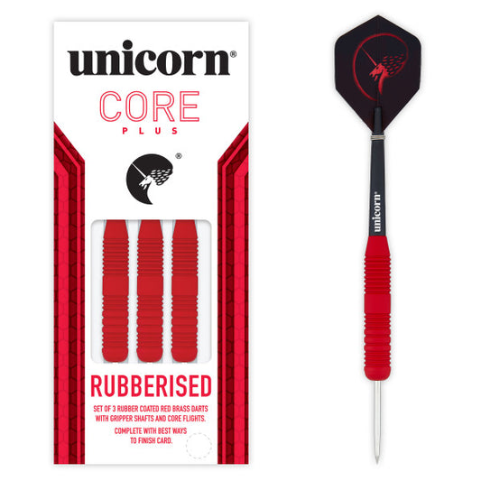 Unicorn Core Plus Rubberised Red Steel Darts